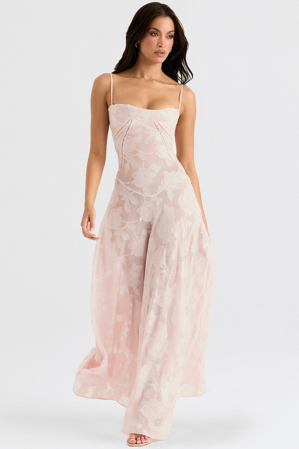 Damen Kleid Hochzeitsgast Elegantes Spitzenkleid Festlich Lang 1
