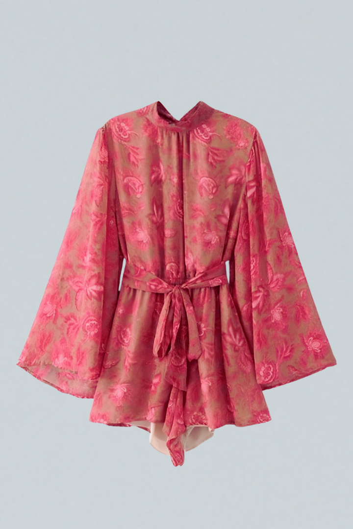 Damen Kleid Blumenmuster Rückenfrei Sommer Elegant