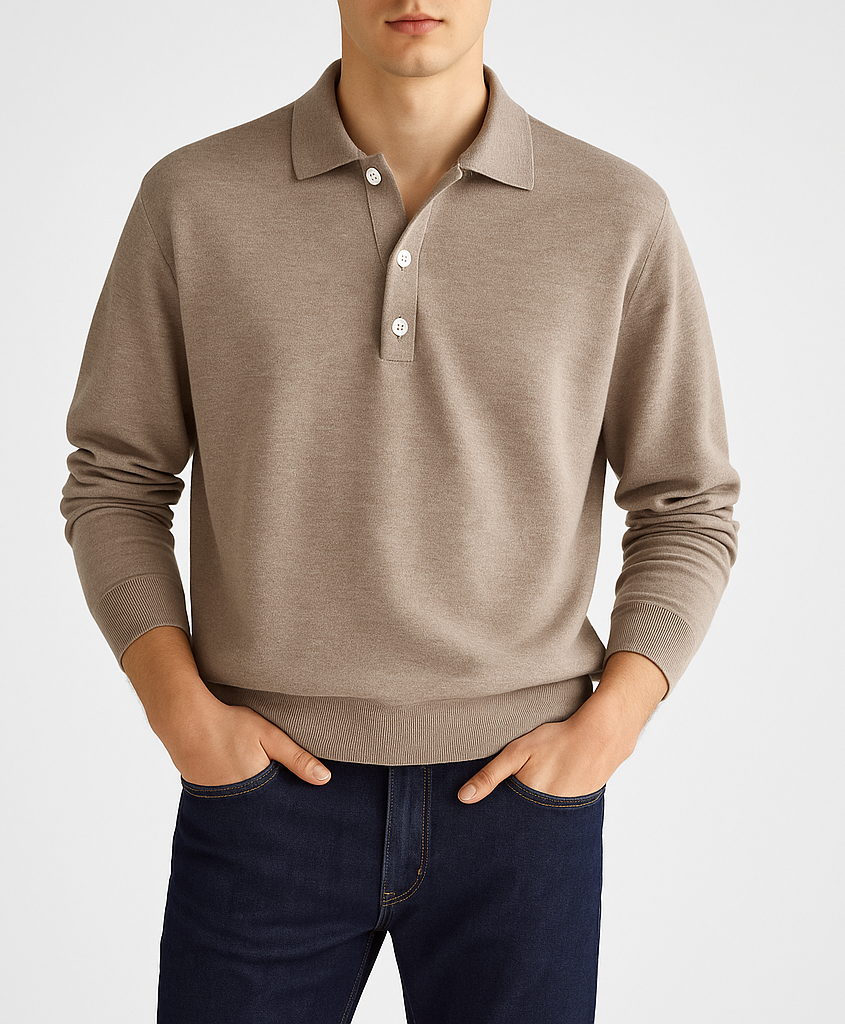 Langarm-Poloshirt für Herren – Eleganter Casual-Look