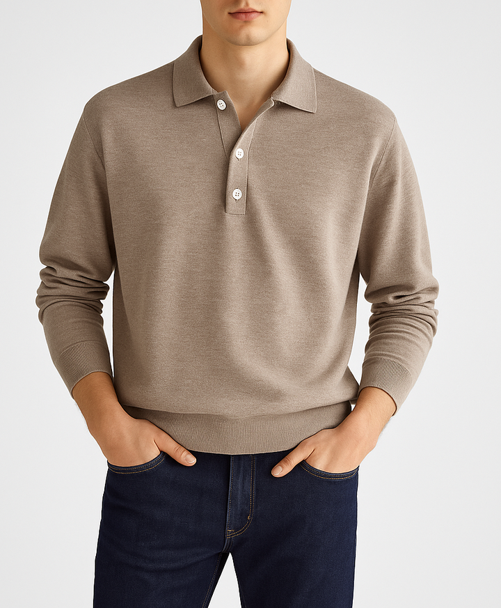 Langarm-Poloshirt für Herren – Eleganter Casual-Look