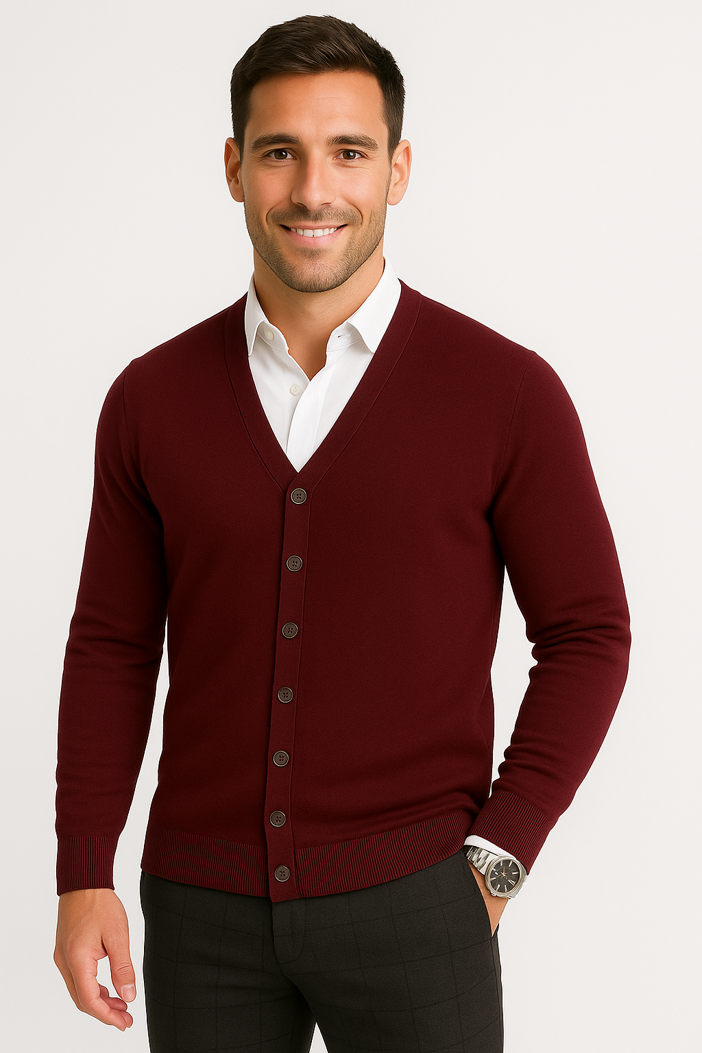 Strickjacke für Männer – Elegante Lounge-Weste