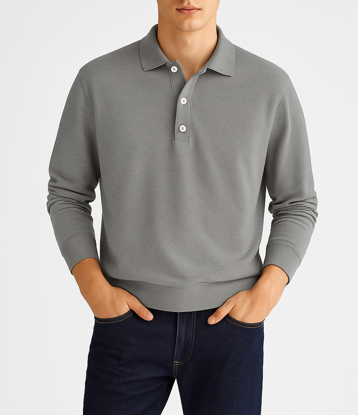 Langarm-Poloshirt für Herren – Eleganter Casual-Look