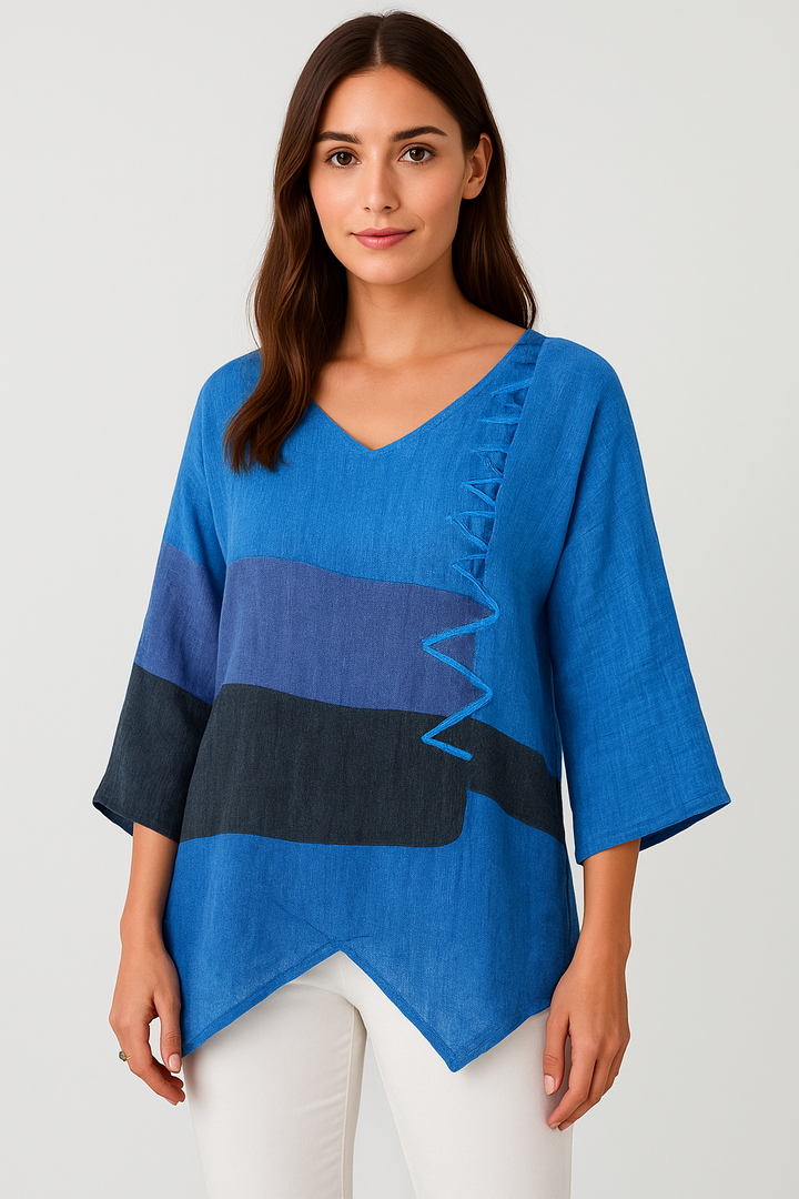 Damen Bluse Elegant mit V-Ausschnitt