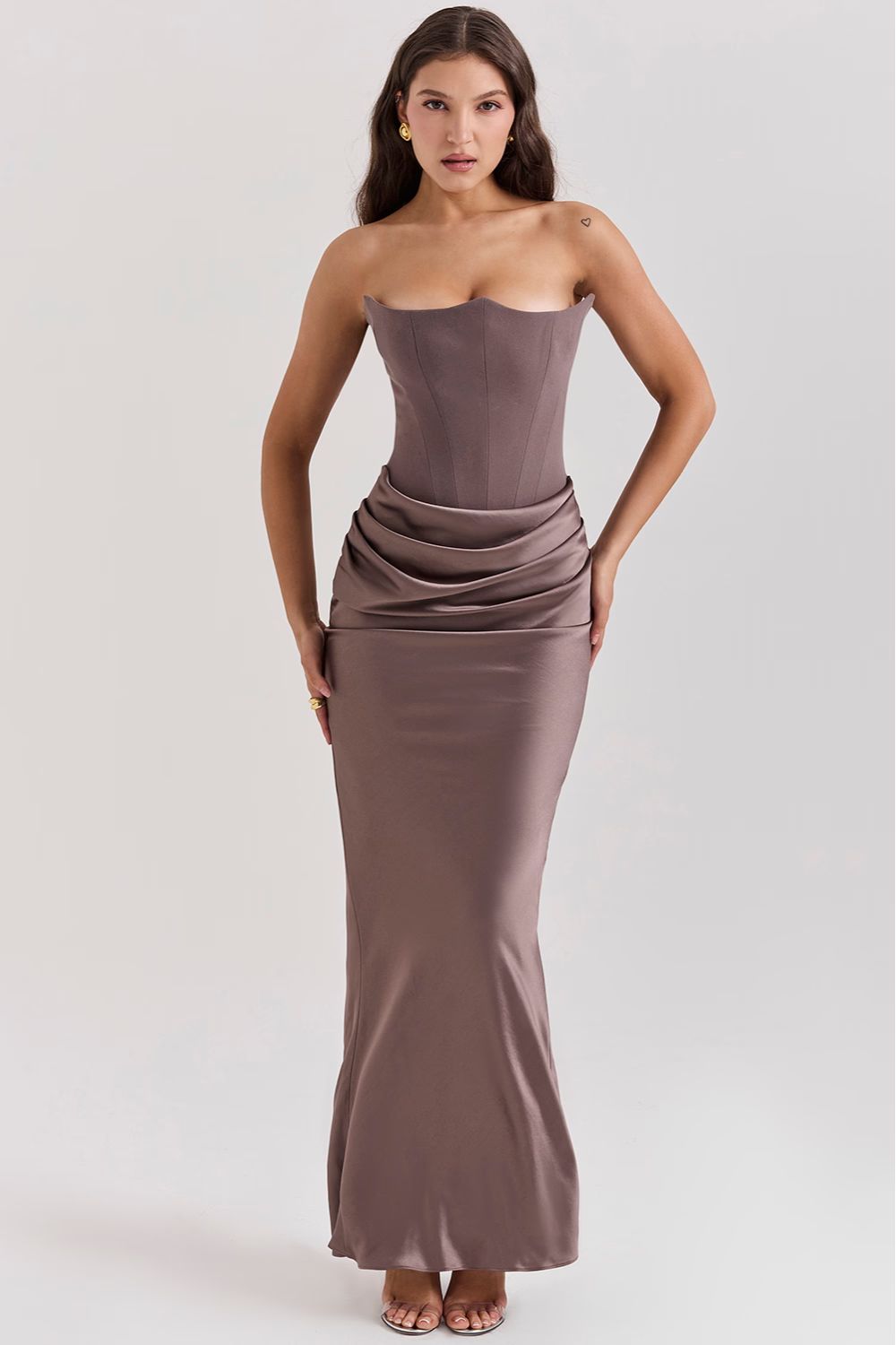 Abendkleid Lang Trägerlos für Damen - Elegantes Figurbetontes Kleid für Hochzeiten und Abendveranstaltungen 1