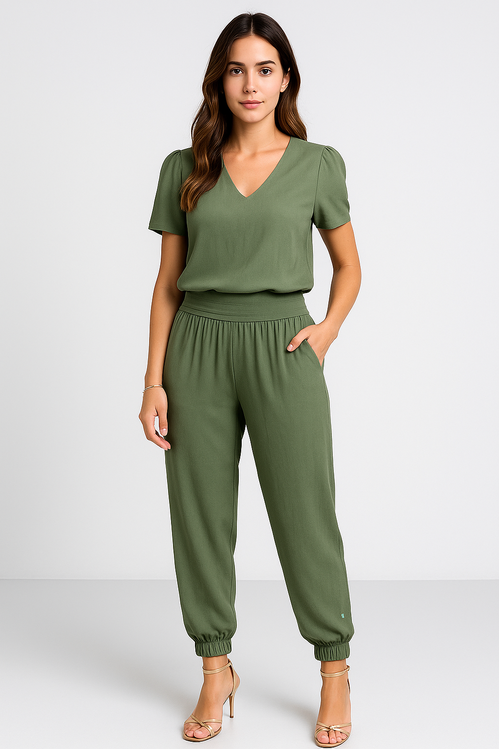 Damen Set Bluse und Hose Twin Set