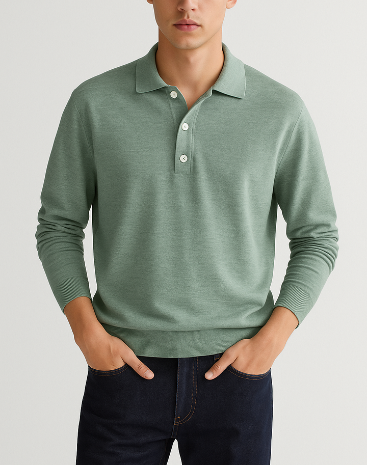 Langarm-Poloshirt für Herren – Eleganter Casual-Look