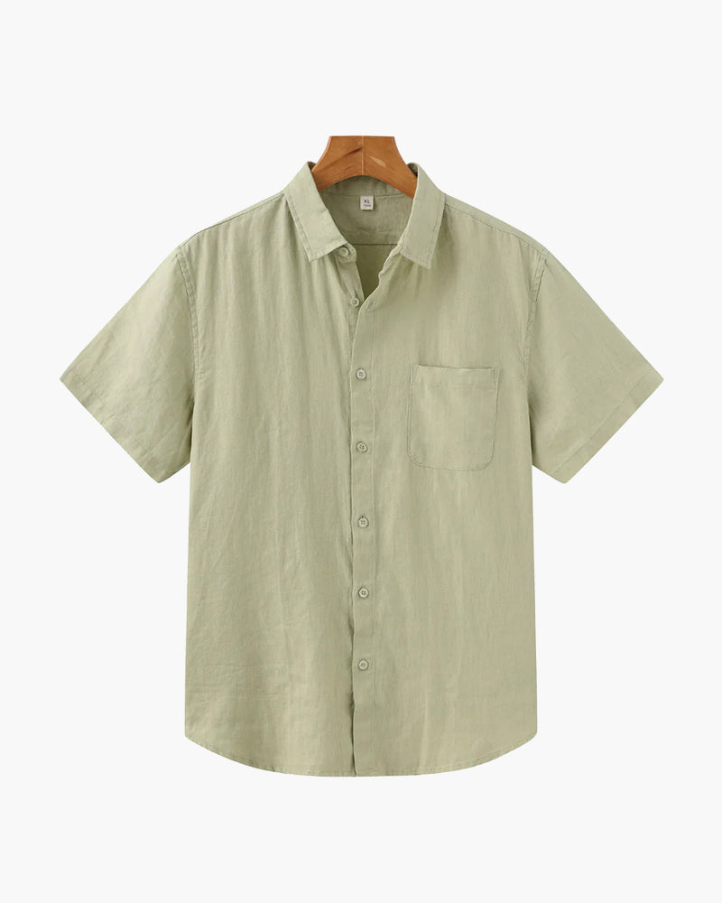 Variant image for Herren Leinenhemd Kurzarm Weiß Größe M Leinen - Sommer Hemd für Herren-11