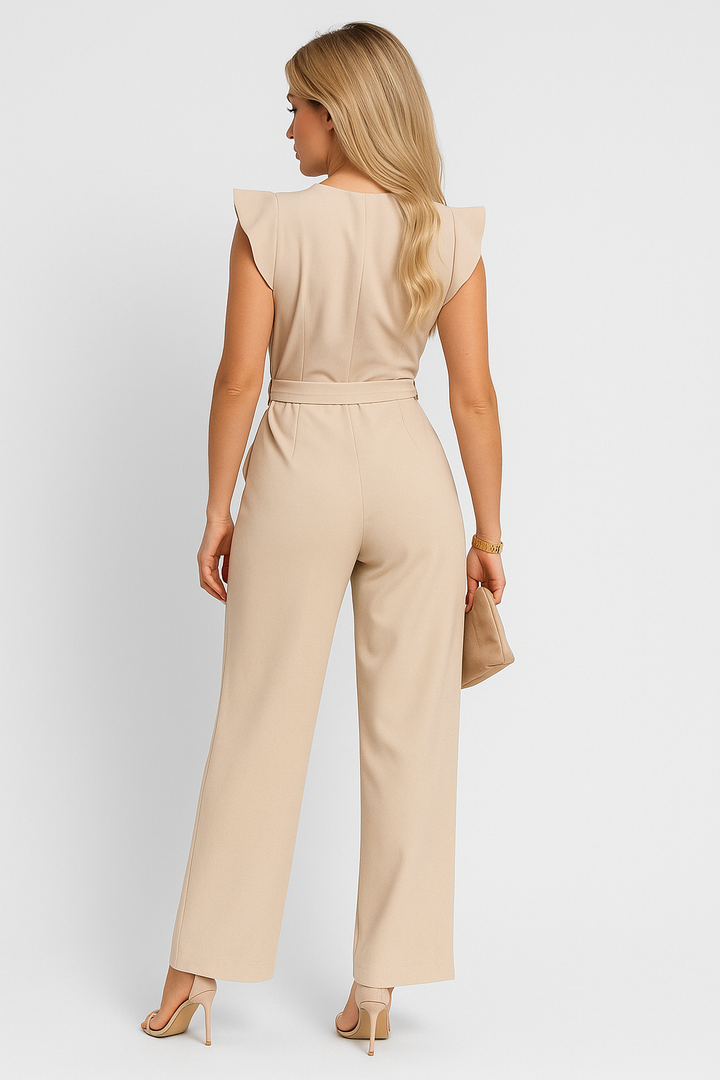 Damen Jumpsuit - Festlich, Elegant mit Gerüschten Ärmeln