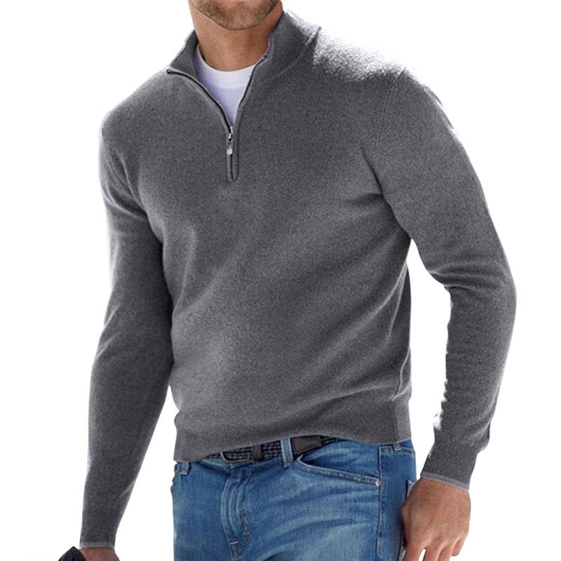 Variant image for Herrenpullover Grau Größe M 100% Baumwolle Halber Reißverschluss-25