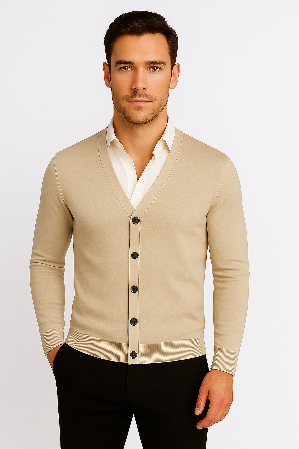 Strickjacke für Männer – Elegante Lounge-Weste