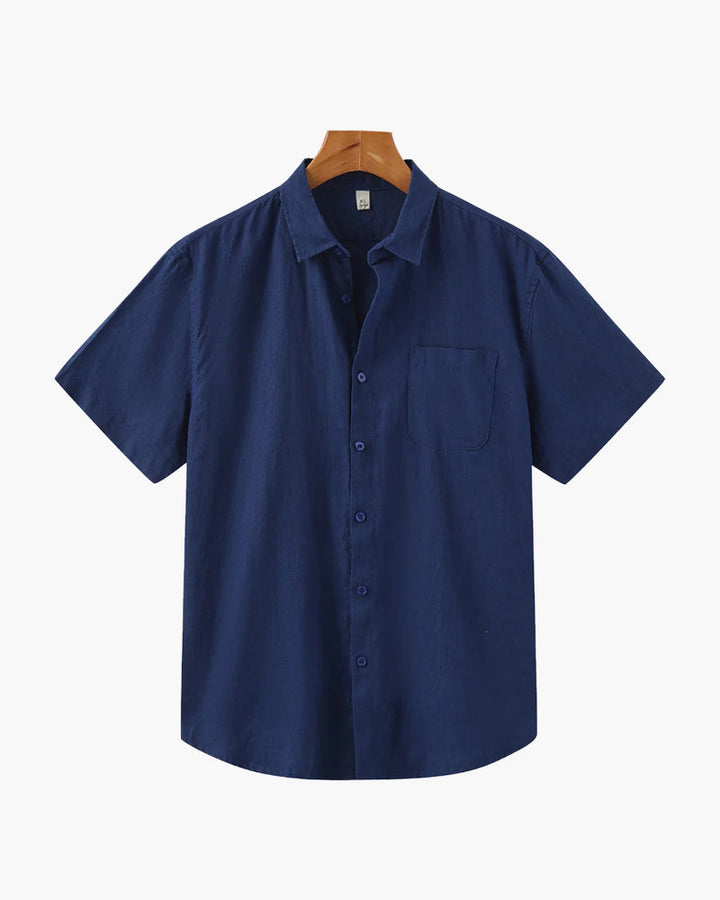 Variant image for Herren Leinenhemd Kurzarm Weiß Größe M Leinen - Sommer Hemd für Herren-21