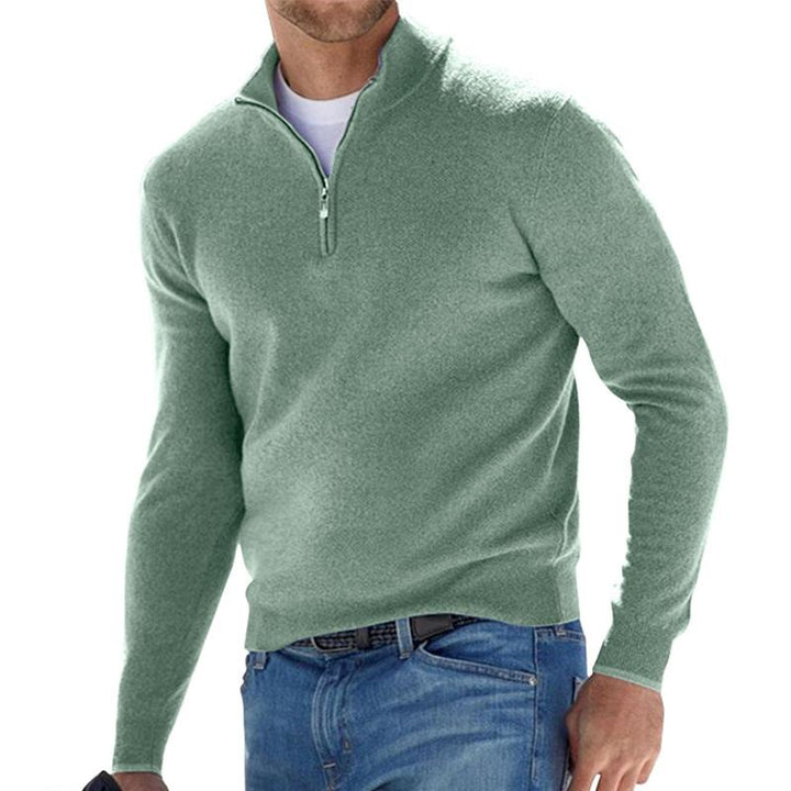 Variant image for Herrenpullover Grau Größe M 100% Baumwolle Halber Reißverschluss-33