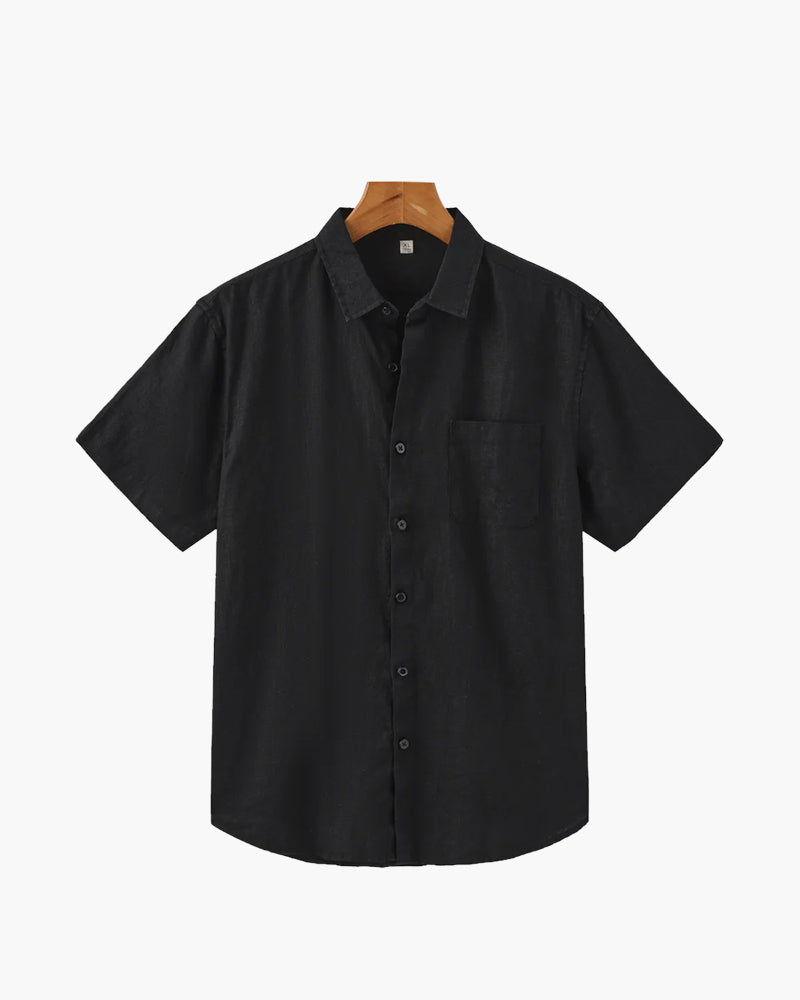 Variant image for Herren Leinenhemd Kurzarm Weiß Größe M Leinen - Sommer Hemd für Herren-26