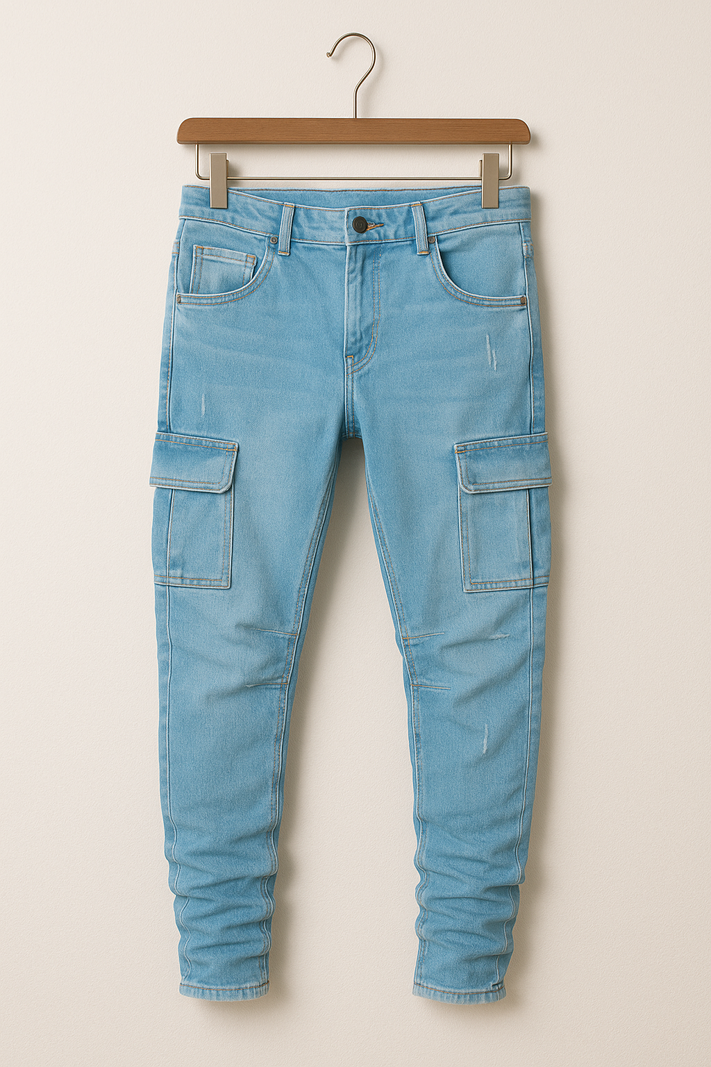Herren Cargo-Jeans Schwarz Größe M Dehnbar Baumwolle-1