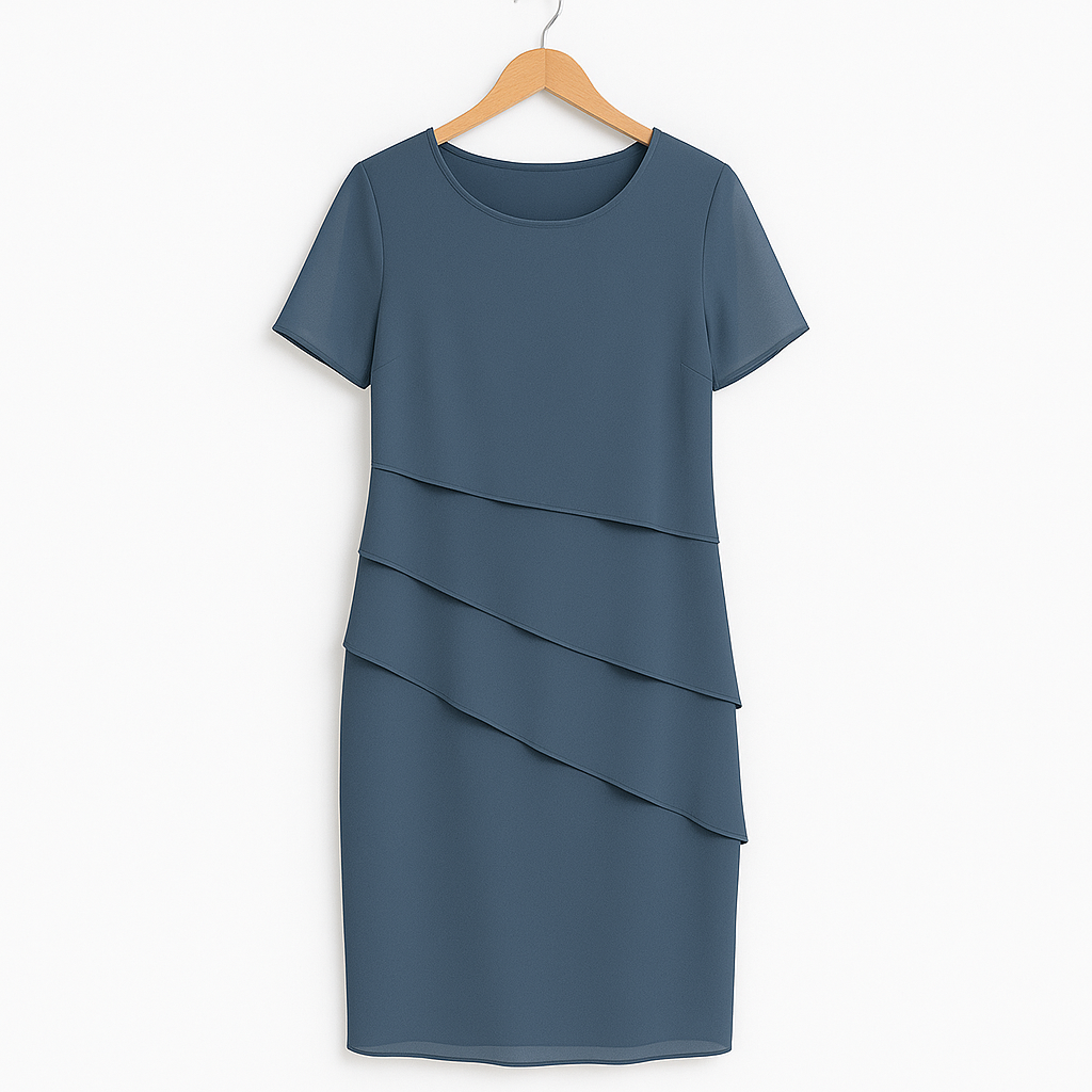 Damen Chiffonkleid Blau Größe M Festlich Leicht-4