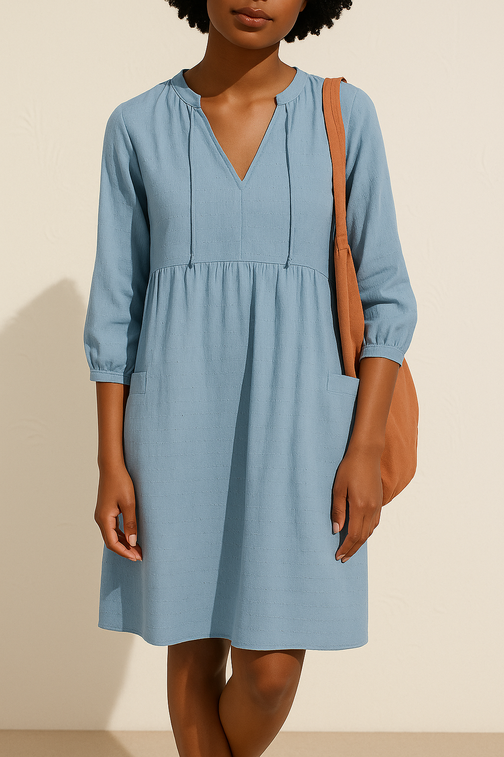 Variant image for Damen Hemdkleid Blau Größe M Leinen-1