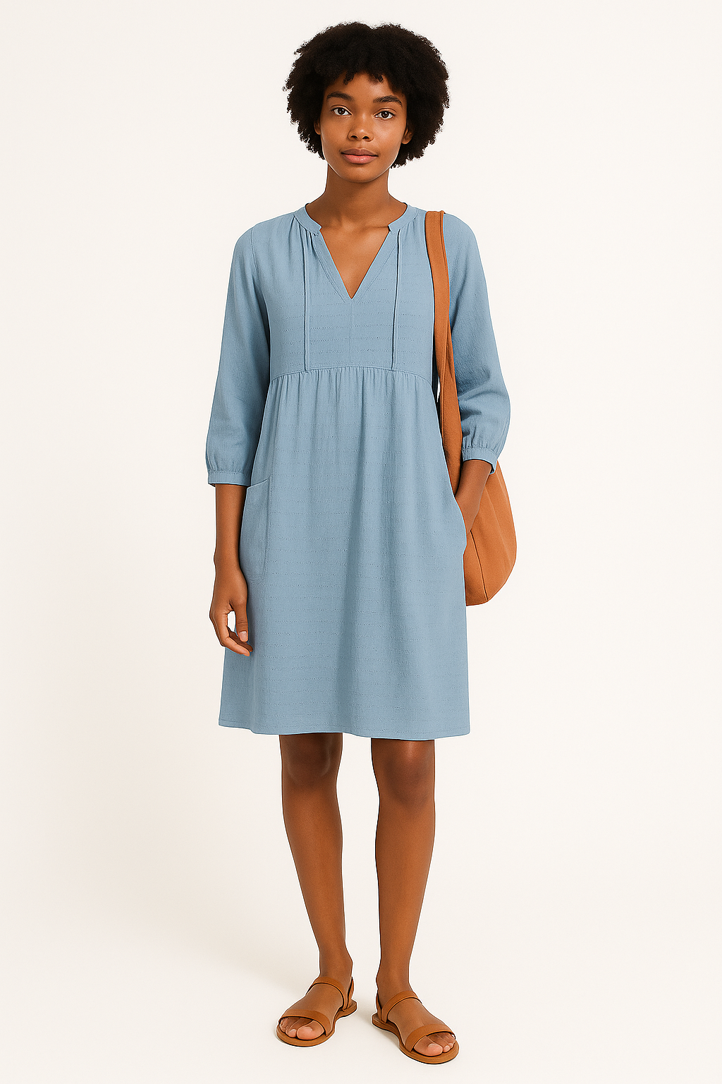 Damen Hemdkleid Blau Größe M Leinen-2