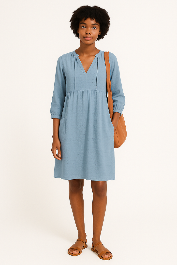 Damen Hemdkleid Blau Größe M Leinen-2