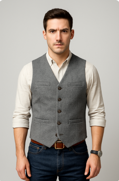 Variant image for Herren Weste Schwarz Größe M Polyester Tailliert-22