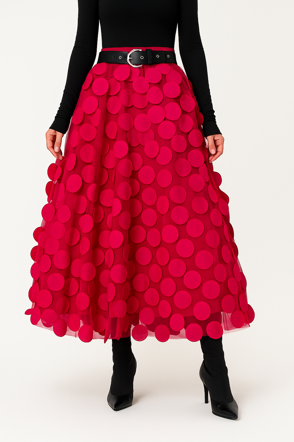 Variant image for Damen A-Linien Midirock Blau Größe M Polyester-5