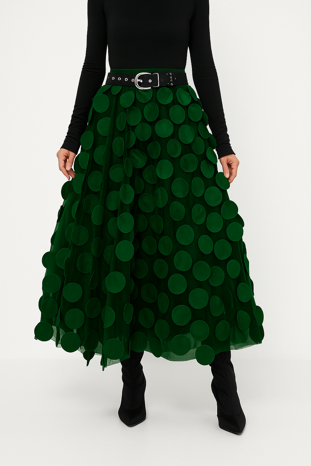 Variant image for Damen A-Linien Midirock Blau Größe M Polyester-4