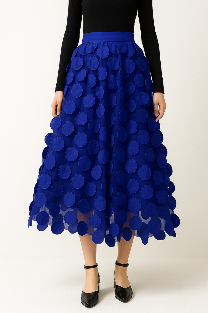 Variant image for Damen A-Linien Midirock Blau Größe M Polyester-7