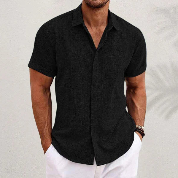 Herren Hemd Kurzarm Leicht Atmungsaktiv Sommer Casual Style 1
