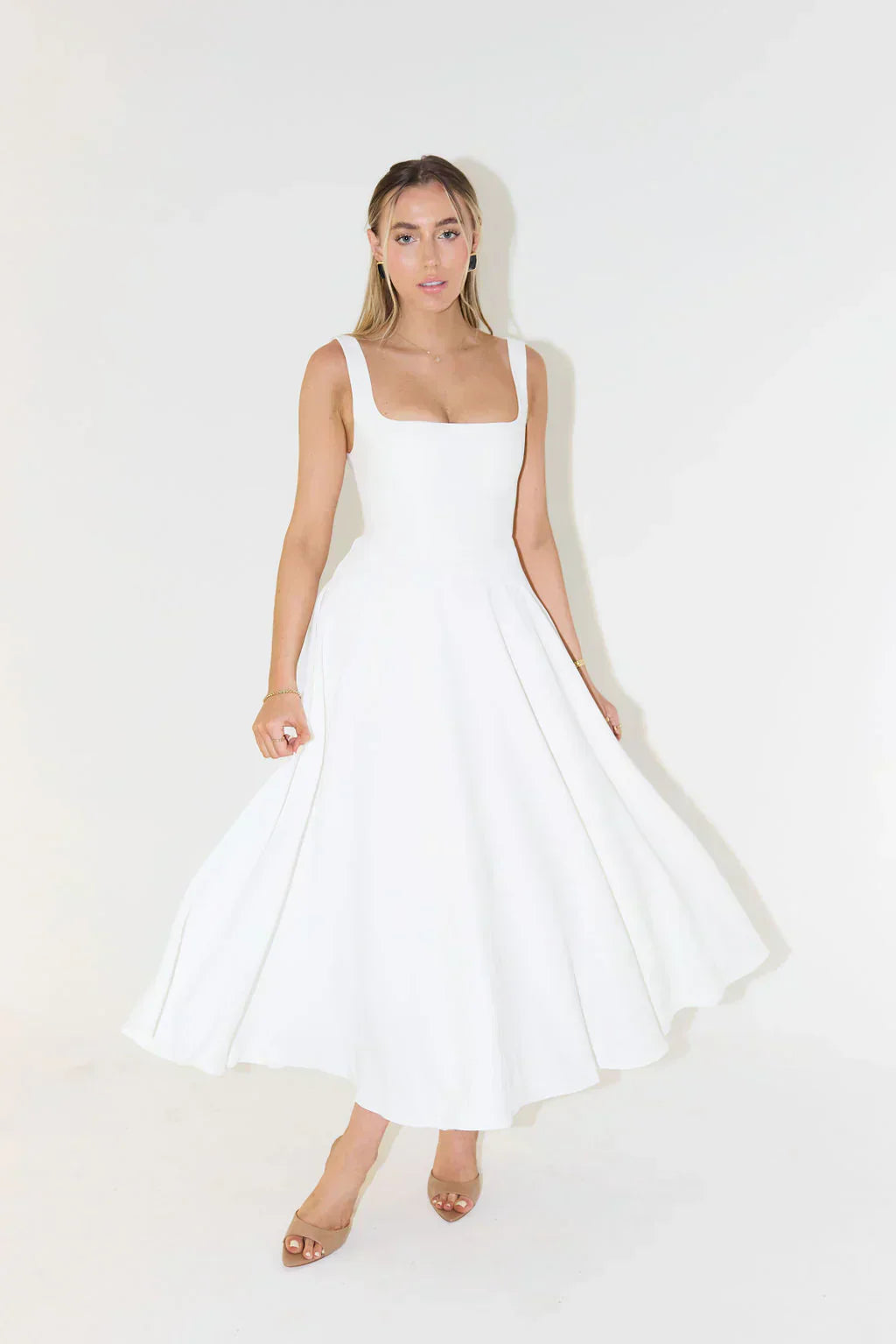 Damen Midi Kleid Hohe Taille Elegantes Design für Sommerkleider 1