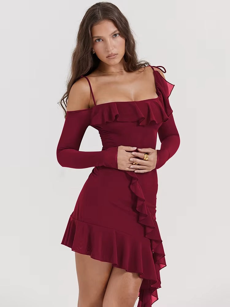 Kurzes Damenkleid mit Volants – Elegantes Kleid für Hochzeitsgast und festliche Anlässe 1