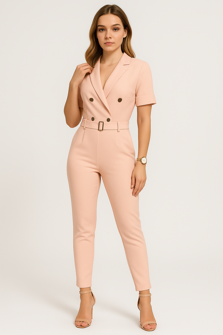 Damen Jumpsuit V-Ausschnitt Festlich Eleganter Look