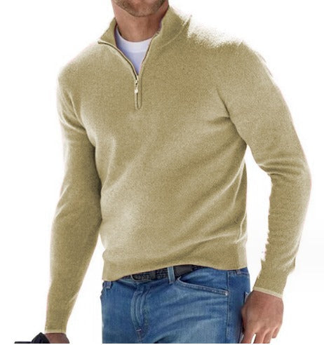Variant image for Herrenpullover Grau Größe M 100% Baumwolle Halber Reißverschluss-57