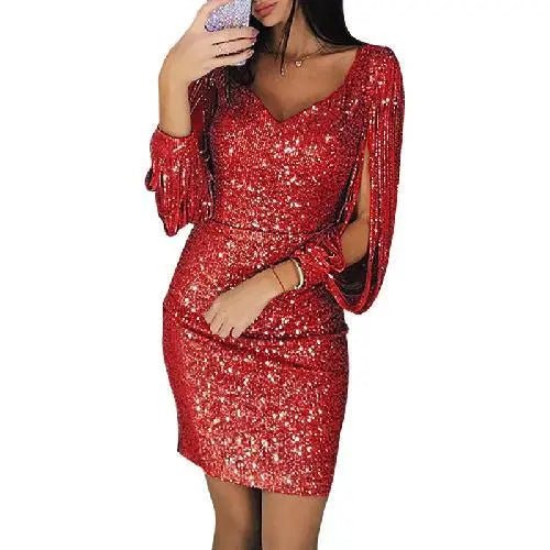 Damen Abendkleid Schwarz Größe M Glitzerstoff für Hochzeiten und Festlichkeiten-1