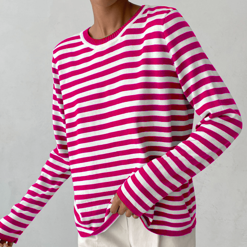 Variant image for Damen Pullover Gestreift Größe M Baumwolle-16