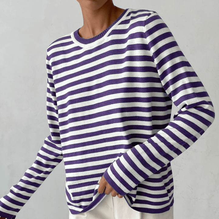 Variant image for Damen Pullover Gestreift Größe M Baumwolle-19