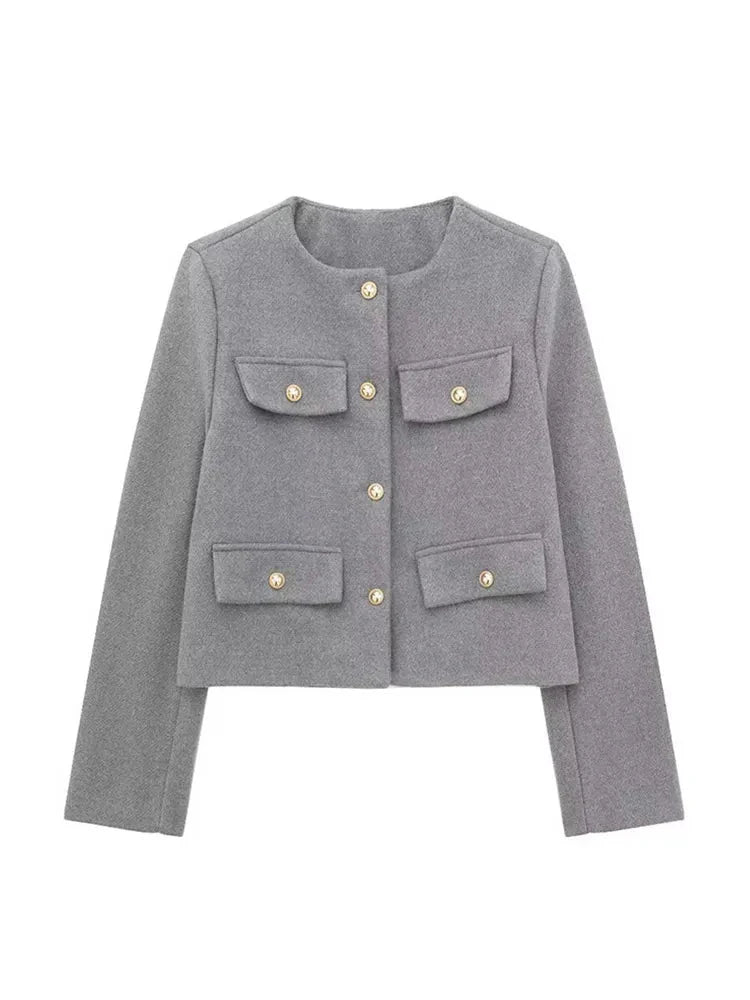 Variant image for Damen Blazer Grau Größe M Tweed Tailliert-9