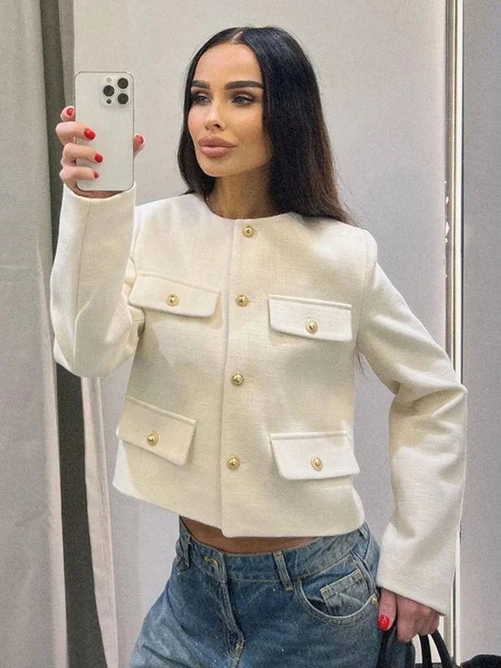 Damen Blazer Grau Größe M Tweed Tailliert-3