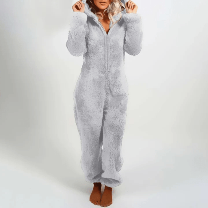 Variant image for Damen Jumpsuit Grau Größe M Polyester Plüsch Overall für Kuschelige Abende-1