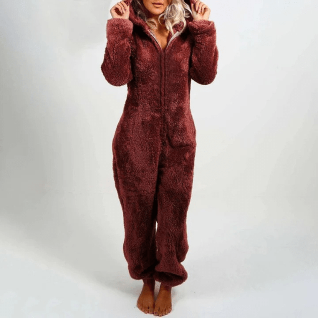 Variant image for Damen Jumpsuit Grau Größe M Polyester Plüsch Overall für Kuschelige Abende-17