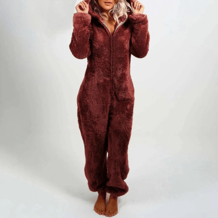 Variant image for Damen Jumpsuit Grau Größe M Polyester Plüsch Overall für Kuschelige Abende-17