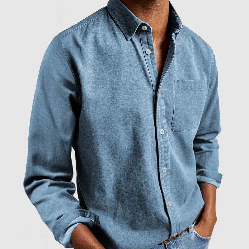 Variant image for Herren Langarmhemd Blau Größe M Polyester - Klassischer Schnitt für Büro und Freizeit-50