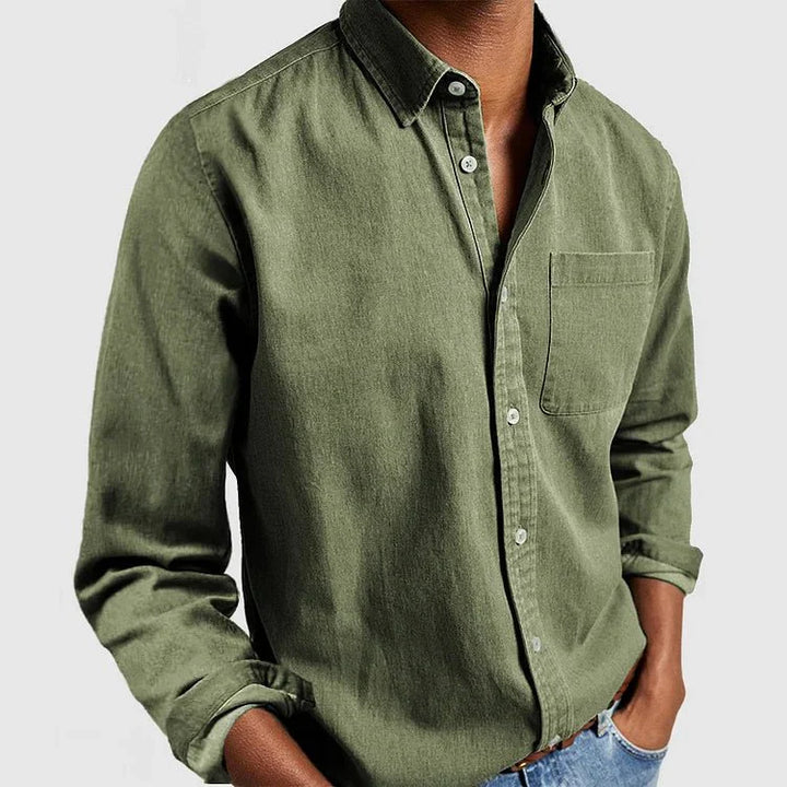 Variant image for Herren Langarmhemd Blau Größe M Polyester - Klassischer Schnitt für Büro und Freizeit-36