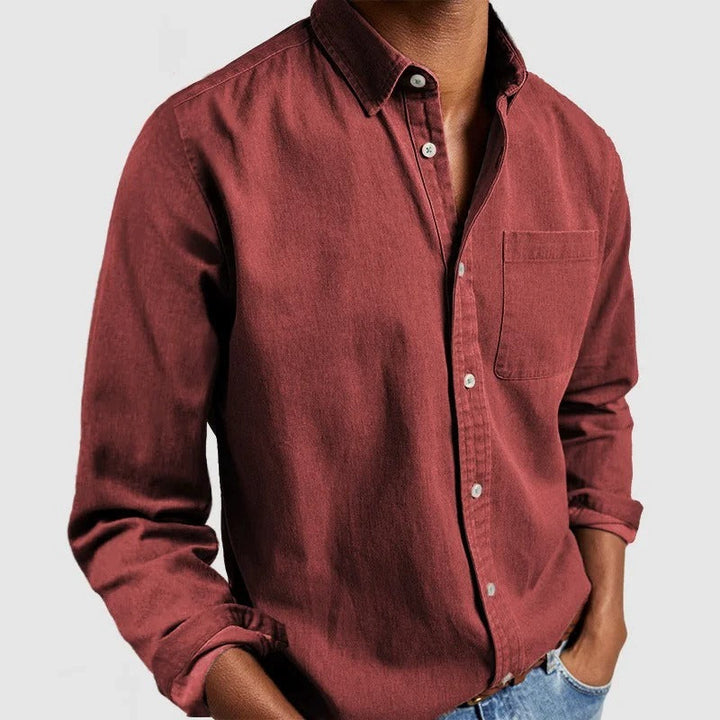 Variant image for Herren Langarmhemd Blau Größe M Polyester - Klassischer Schnitt für Büro und Freizeit-45