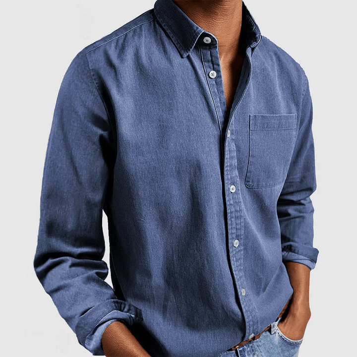 Variant image for Herren Langarmhemd Blau Größe M Polyester - Klassischer Schnitt für Büro und Freizeit-15