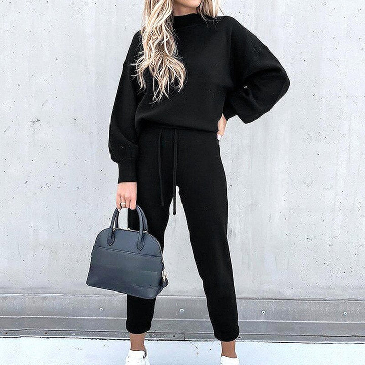 Damen Pullover und Hosen Set Grau Größe M Baumwolle-3