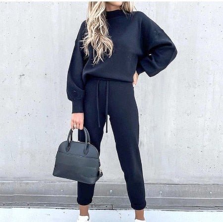 Damen Pullover und Hosen Set Grau Größe M Baumwolle-5