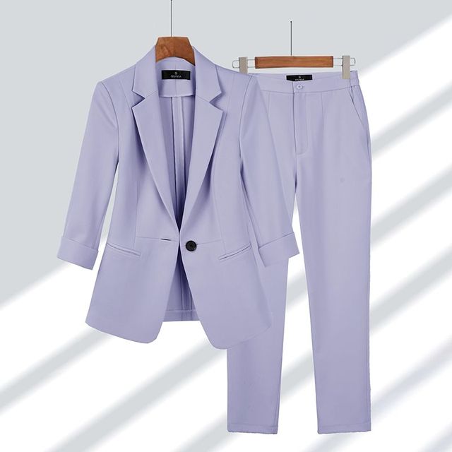 Variant image for Damen Anzug Schwarz Größe M Polyester Blazer und Hose Set Festlich-22