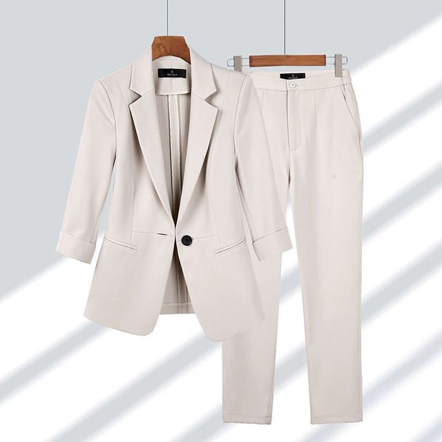 Variant image for Damen Anzug Schwarz Größe M Polyester Blazer und Hose Set Festlich-1