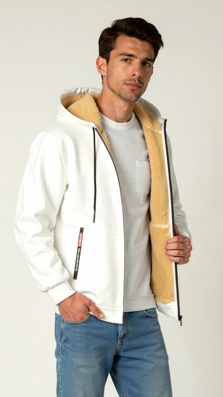 Herren Hoodie Grau Größe M Gefüttert Baumwolle-3