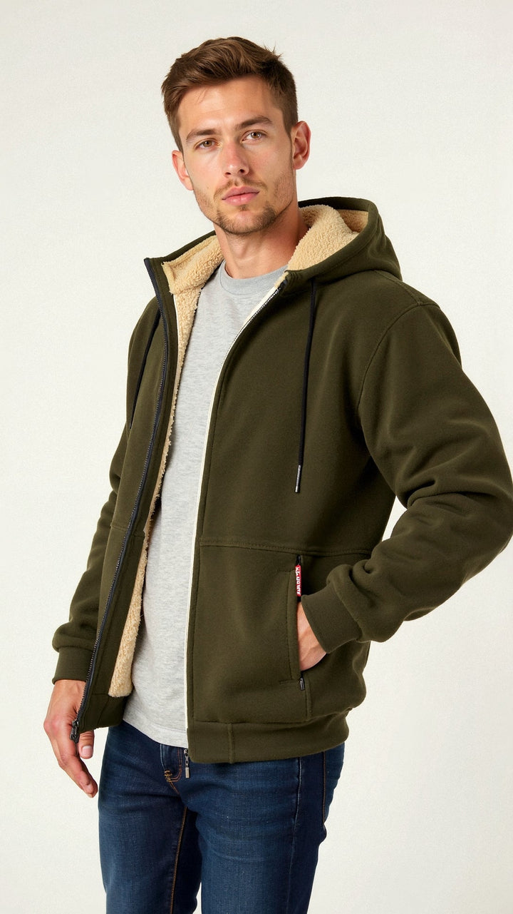 Herren Hoodie Grau Größe M Gefüttert Baumwolle-5