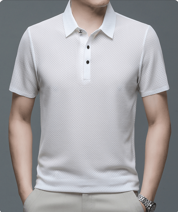 Herren Polohemd Blau Größe M Baumwolle Atmungsaktiv Kurzarm-3